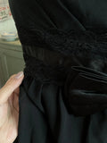 Black sweet cute short chiffon exquisite lace bow tie homecoming dress evening dress birthday party dress prom dress ball gown HZ1023