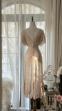Light Pink Romantic Gorgeous Exquisite Elegant Beaded Long Chiffon Evening Dress Prom Dress Prom Dress Birthday Vacation Party Dress HZ1023