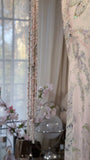 Pink Romantic Fashion Elegant Exquisite Beaded Spaghetti Straps Long Tulle Chiffon Ruffle Ball Gown Evening Dress Party Dress HZ1023