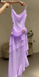 Ivory White Vintage Spaghetti Strap Long Chiffon prom dress Evening Dress Party Dress HZ1023