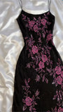 Black Retro Elegant A-line Strap Long Lace prom dress Evening Dress Birthday Party Dress HZ1023