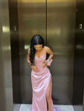 Pink/green/blue Gorgeous Shiny Exquisite Beaded Long Slit Elegant Sexy Ball Gown Evening Dress Party Dress HZ1023