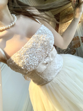 White Sparkly Sweet Cute Elegant Midi/Short Tulle Sequin Homecoming Dress Evening Dress Birthday Party Dress Prom Dress Prom Dress HZ1023