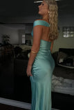 Yellow/blue fashionable simple mermaid strapless long satin Ball gown, prom dress, evening dress, party dress HZ1023