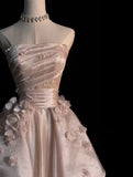 Pink Gorgeous Exquisite A-line Off-shoulder Beaded Long Tulle Ball Gown Wedding Dress Evening Gown HZ1023