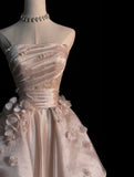 Pink Gorgeous Exquisite A-line Off-shoulder Beaded Long Tulle Ball Gown Wedding Dress Evening Gown HZ1023