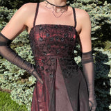 Burgundy Sparkling Vintage Elegant Stunning Exquisite Beaded Long Tulle Satin Ball Gown Evening Gown Party Dress Prom Gown HZ1023
