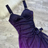 Purple Shiny Fashion Gradient Elegant Long Chiffon Ball Gown Evening Dress Birthday Party Dress Fairy Dress Homecoming Dress Wedding Guest Dress Prom Dress HZ1023