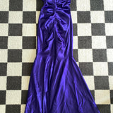 Dark Purple Vintage Fashion Shiny Rhinestone Elegant Long Satin Ball Gown Evening Dress Birthday Party Dress Prom Dress HZ1023