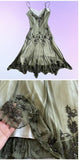 Green Beautiful Stunning Vintage Gorgeous Fashion Elegant Exquisite Beading Midi/Short Asymmetrical Chiffon Flowing Ball Gown Evening Dress Birthday Wedding Guest/Birthday Party Dress Prom Dress HZ1023