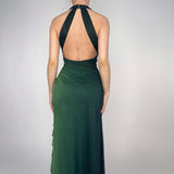 Green Gradient Sparkling Fairy Retro Long Chiffon Bodycon Slim Formal Prom Dress Evening Dress Birthday Party Dress Graduation Prom Dress HZ1023