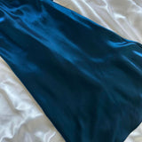 Navy blue stylish elegant spaghetti strap long chiffon prom dress evening dress party dress HZ1023