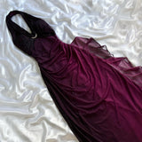 Charming Deep Purple Shiny Fashion Elegant Strap Long Chiffon prom dress Evening Dress Party Dress HZ1023