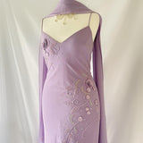 Purple fashion classy pretty exquisite beaded long chiffon ruffled ball gown evening dress party dress HZ1023