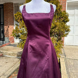 Dark Purple Vintage Fashion Stunning Elegant Sophisticated Long Satin Formal Prom Dress Evening Gown Birthday Party Dress Prom Dress Graduation Gown HZ1023