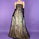 Golden Brown Delicate Beaded Long Tulle Elegant Ball Gown Evening Dress Formal Birthday Party Dress Prom Dress HZ1023
