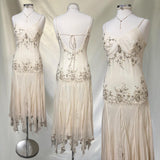 Ivory Shiny Fashion Elegant Beautiful Exquisite Beaded Long Chiffon Handmade Customized Ball Gown Evening Dress Party Dress Prom Dress HZ1023