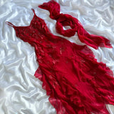 Red gorgeous fashion classy pretty exquisite beaded long chiffon ruffles handmade custom ball gown evening dress party dress HZ1023