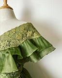 Green sweet and cute exquisite lace long tulle prom dress evening dress birthday party dress homecoming dress HZ1023