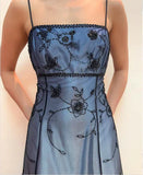 Blue/Grey Delicate Beaded Long Tulle Elegant Ball Gown Evening Dress Formal Birthday Party Dress Prom Dress HZ1023