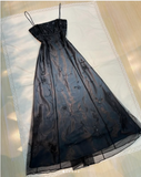 Silver Black Delicate Beaded Long Tulle Elegant Ball Gown Evening Dress Formal Birthday Party Dress Prom Dress HZ1023