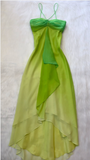 Green Fashion gradient Elegant Fairy Refreshing Long Chiffon Ball Dress Evening Dress Seaside Vacation Birthday Party Dress Ball Dress HZ1023