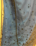 Blue Fashion Elegant Fairy Exquisite Stars Shiny Sequin Beading Spaghetti Straps Long Tulle Chiffon Satin Ball Gown Evening Dress Birthday Party Dress Prom Dress HZ1023