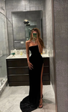 Mermaid black ball gown long evening dress HZ1023