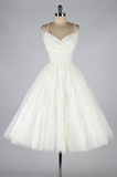 White Prom Gowns, Short Prom Dress,Vintage Prom Dress, Sexy Prom Dress,Lace Homecoming Dress HZ1023