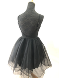 Sexy Tulle Straps Little Black Dress, Mini Women Dress HZ1023