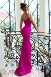 Straps Long Mermaid Prom Dress With Crystals HZ1023