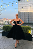 Strapless Short Prom Dress A-Line With Pockets HZ1023