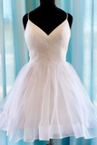 Navy Blue A-line Pleated Short Homecoming Dress HZ1023