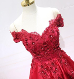Red Satin Gorgeous Long Formal Dress, Red Party Gown HZ1023