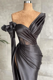 Black Long Sleeves Mermaid Prom Dress HZ1023