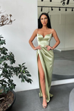 Spaghetti-Straps Mermaid Prom Dress Split HZ1023