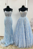 Princess A-line Light Blue Formal Dress Prom Dresses HZ1023