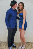 Green Spaghetti Straps Ruched Mini Homecoming Dress HZ1023