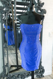 Tight Red Sparkles Short Homecoming Dress HZ1023