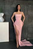 Elegant Sweetheart Mermaid Simple Prom Dresses Online with High Split HZ1023