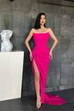 Elegant Sweetheart Mermaid Simple Prom Dresses Online with High Split HZ1023