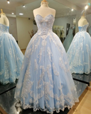 Sweetheart Light Blue Ball Gown HZ1023