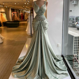 Sweetheart Prom Dresses, Pleats Prom Dresses, Crystal Prom Dresses, Beaded Evening Dresses HZ1023