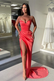 Sweetheart Sleeveless Long Mermaid Prom Dress With Split HZ1023