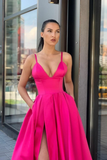 Satin Long Prom Dresses with Wide Waistband HZ1023