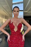 Asymmetrical Mermaid Off-the-shoulder Sequined Floor-length Open Back Prom Dress HZ1023