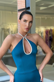 Gorgeous Halter Sleeveless Mermaid Evening Dress Long Keyhole Online HZ1023