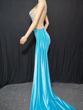 tight blue mini homecoming dress party dress HZ1023