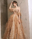 Off The Shoulder Sequin Newest Long Prom Dresses, Wedding Guest Dresses, Fashion Wedding Dresses HZ1023