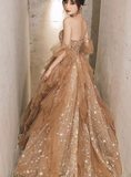 Off The Shoulder Sequin Newest Long Prom Dresses, Wedding Guest Dresses, Fashion Wedding Dresses HZ1023